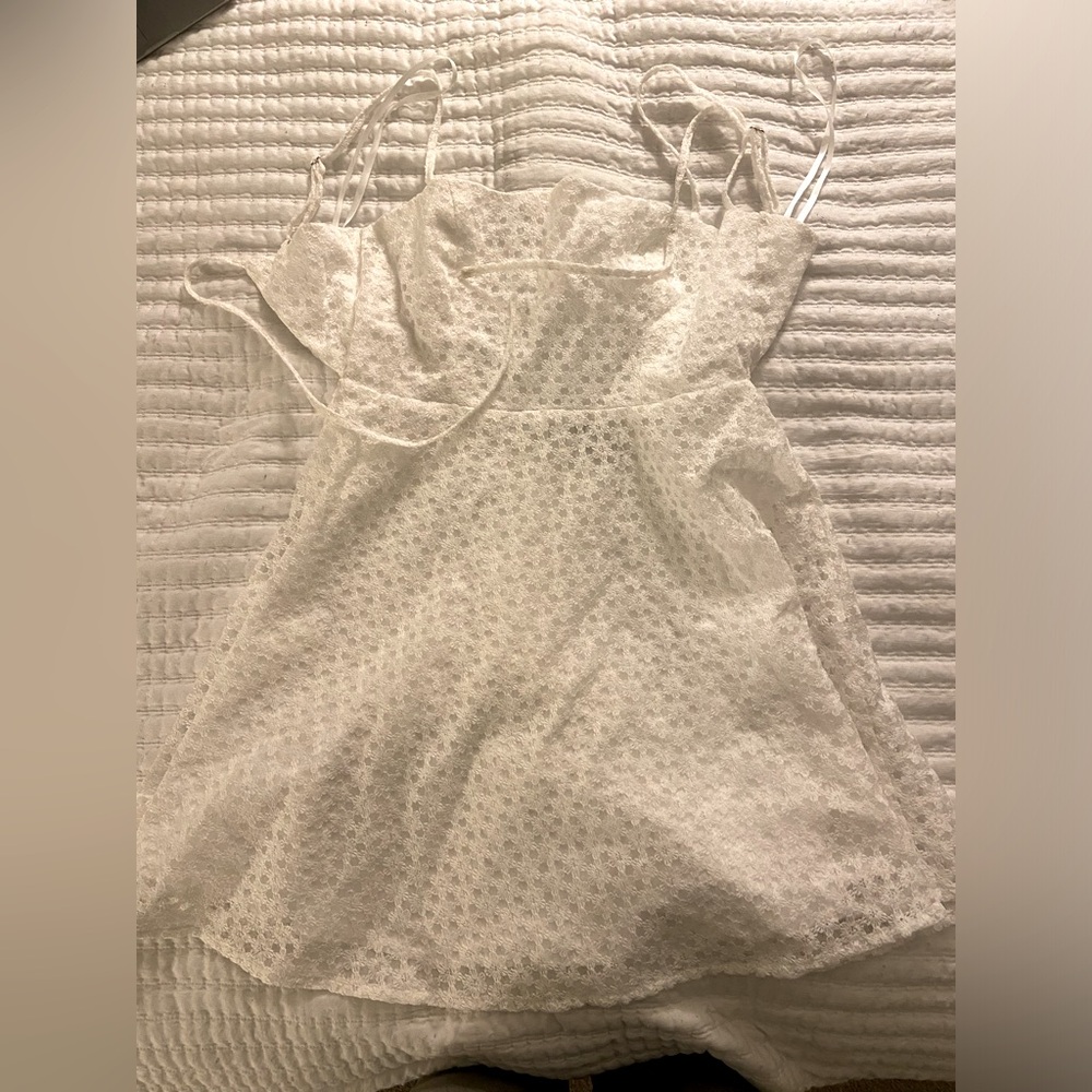 S Windsor White Mini Skater Dress